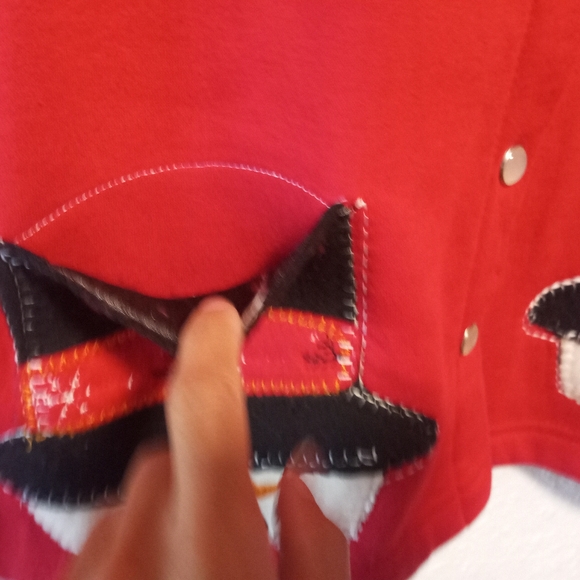 Colleen's Collectables Vintage Red Snowman Christmas Cardigan Sweater - Picture 3 of 11
